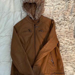 Jou Jou Brown Leather Jacket